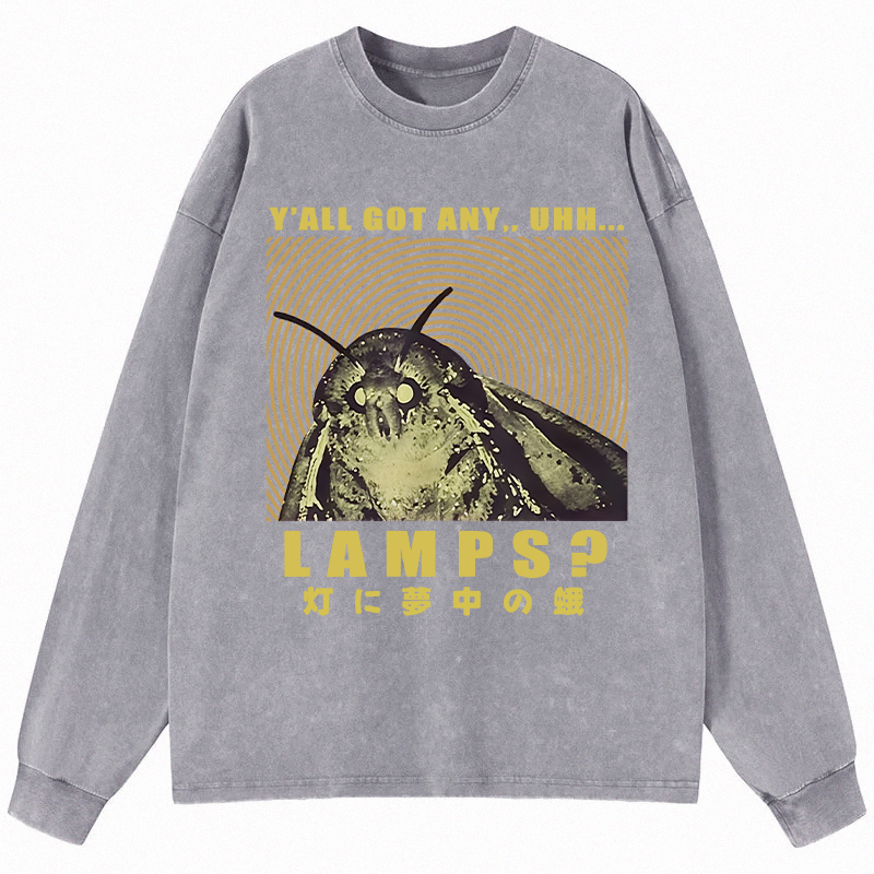 Tokyocanvas Moth Obsessed With The Light Long Sleeve Washed T-Shirt