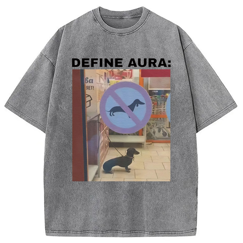 Tokyocanvas Define Aura Funny Washed T-Shirt