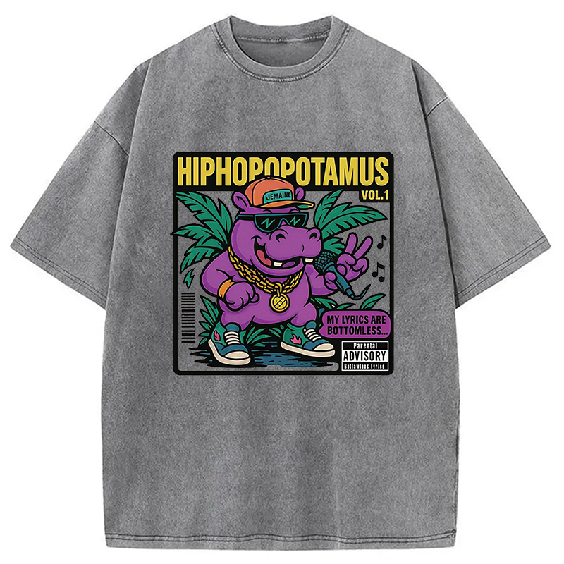 Tokyocanvas Hiphopopotamus Washed T-Shirt