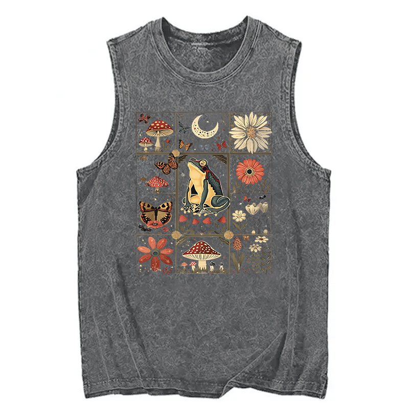 Tokyocanvas Celestial Frog Goblincore Mushroom Washed Tank