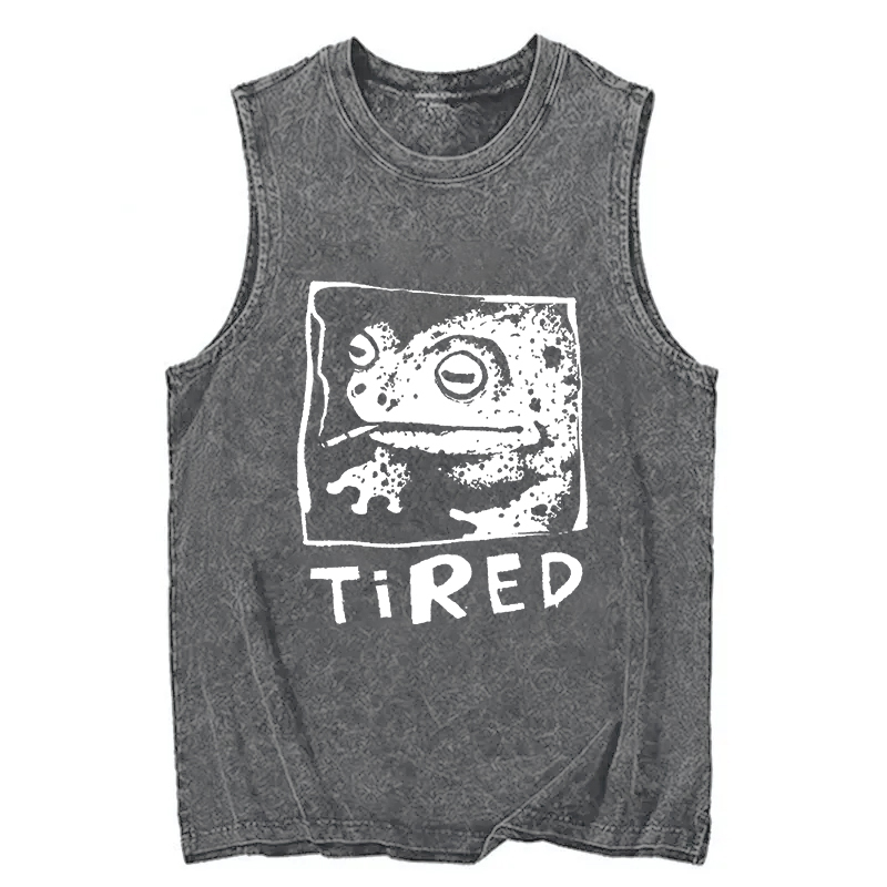 Tokyocanvas Tired Frog Vintage Washed Tank