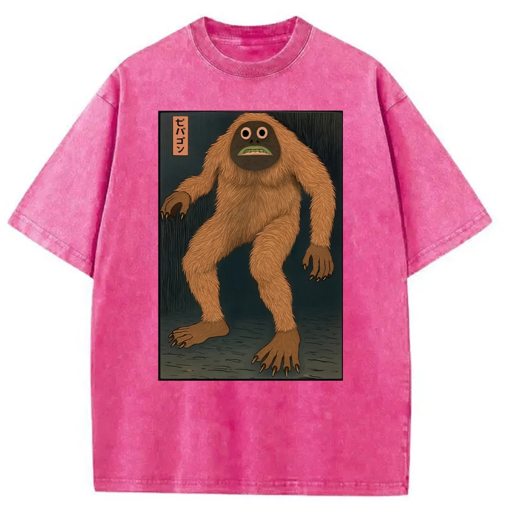 Tokyocanvas Japanese Long Hair Monste Washed T-Shirt