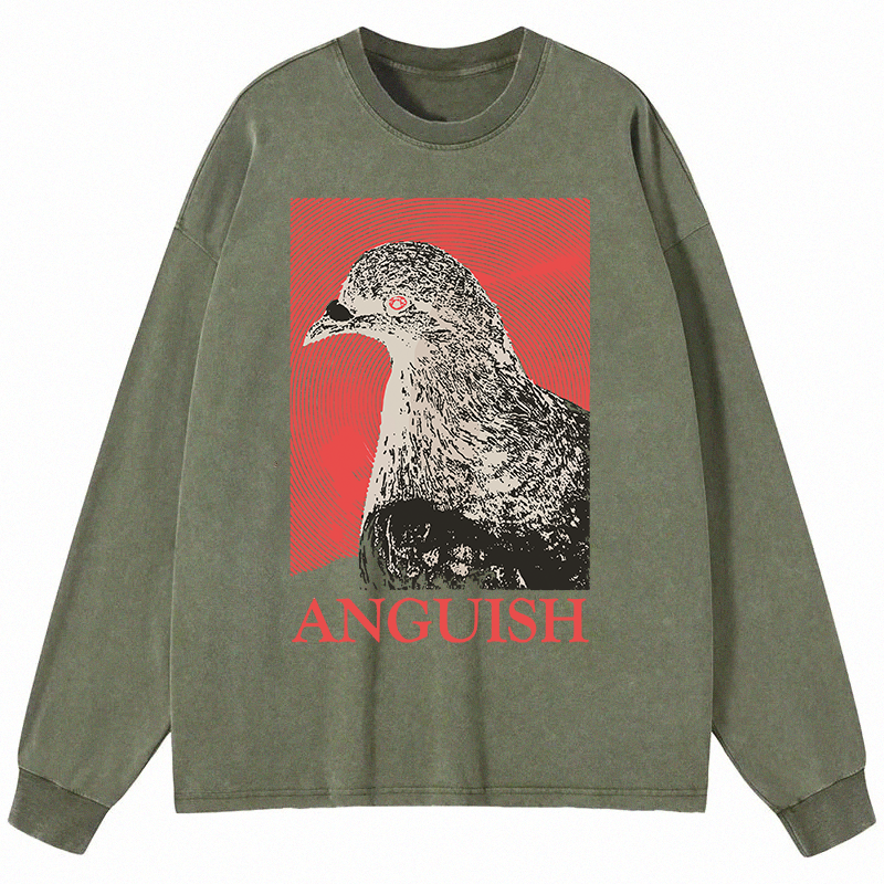 Tokyocanvas The Weight of Urban Anguish Long Sleeve Washed T-Shirt