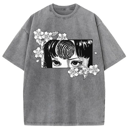 Tokyocanvas Tomie and Flowers Washed T-Shirt