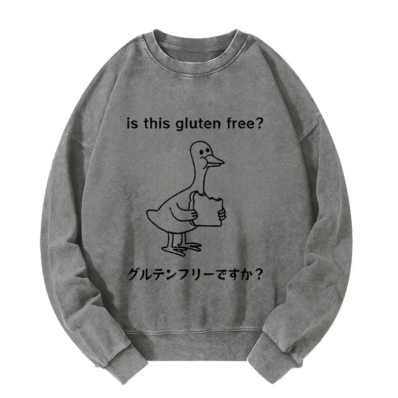 Tokyocanvas Avoid Gluten Product Washed Sweatshirt