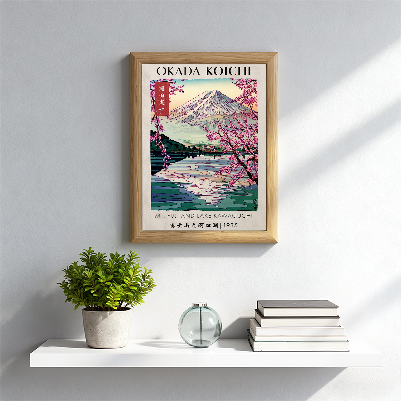 Tokyocanvas Fuji and Lake Framed Art Print