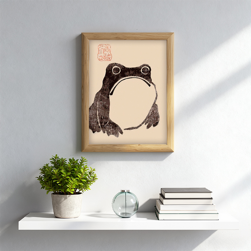 Tokyocanvas Japanese Vintage Frog Framed Art Print