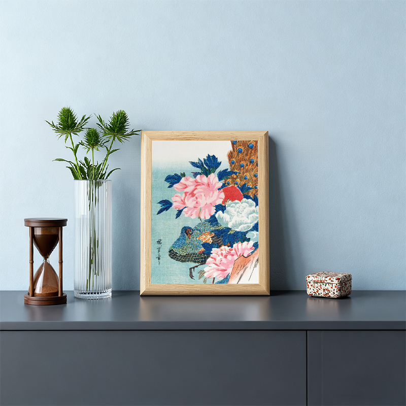 Tokyocanvas Bird and Flower Framed Art Print