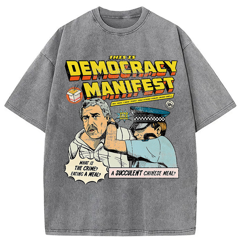 Tokyocanvas This is Democracy Washed T-Shirt