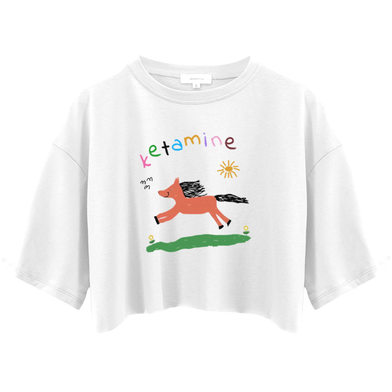 Tokyocanvas Running Orange Pony Crop Top