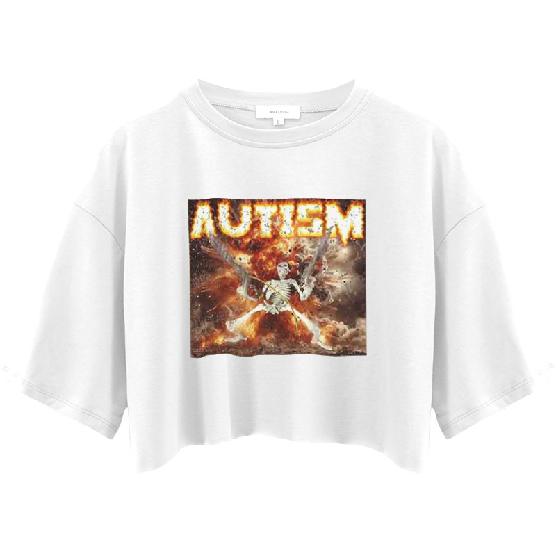 Tokyocanvas Autism Skeleton Crop Top