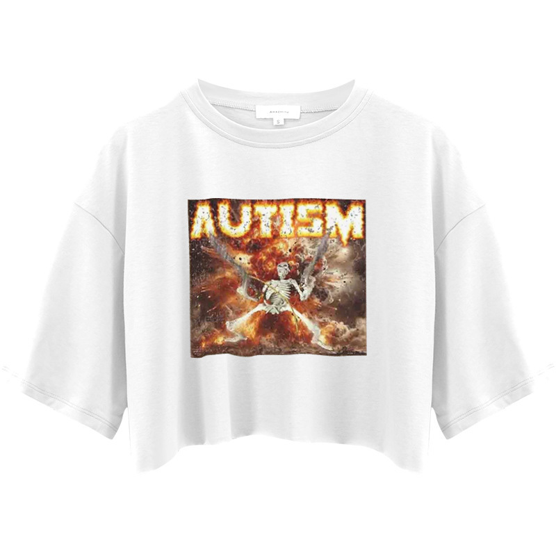 Tokyocanvas Autism Skeleton Crop Top