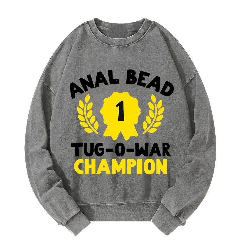 Tokyocanvas Bead Tug O War Champion Funny Washed Sweatshirt