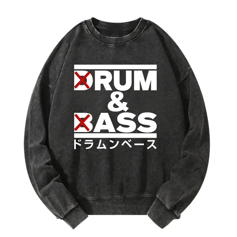 Tokyocanvas Drum And Bass Funny Washed Sweatshirt