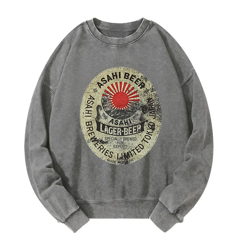 Tokyocanvas ASAHI BEER Japanese Washed Sweatshirt
