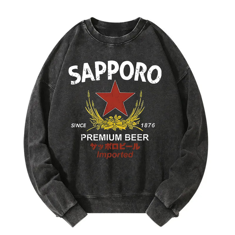 Tokyocanvas Sapporo Beer Essential Washed Sweatshirt
