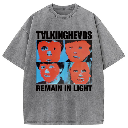 Tokyocanvas Talking Heads Remain In Light Washed T-Shirt