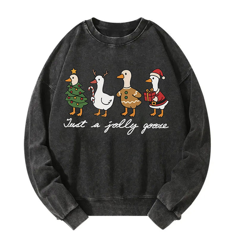 Tokyocanvas Just A Jolly Goose Washed Sweatshirt