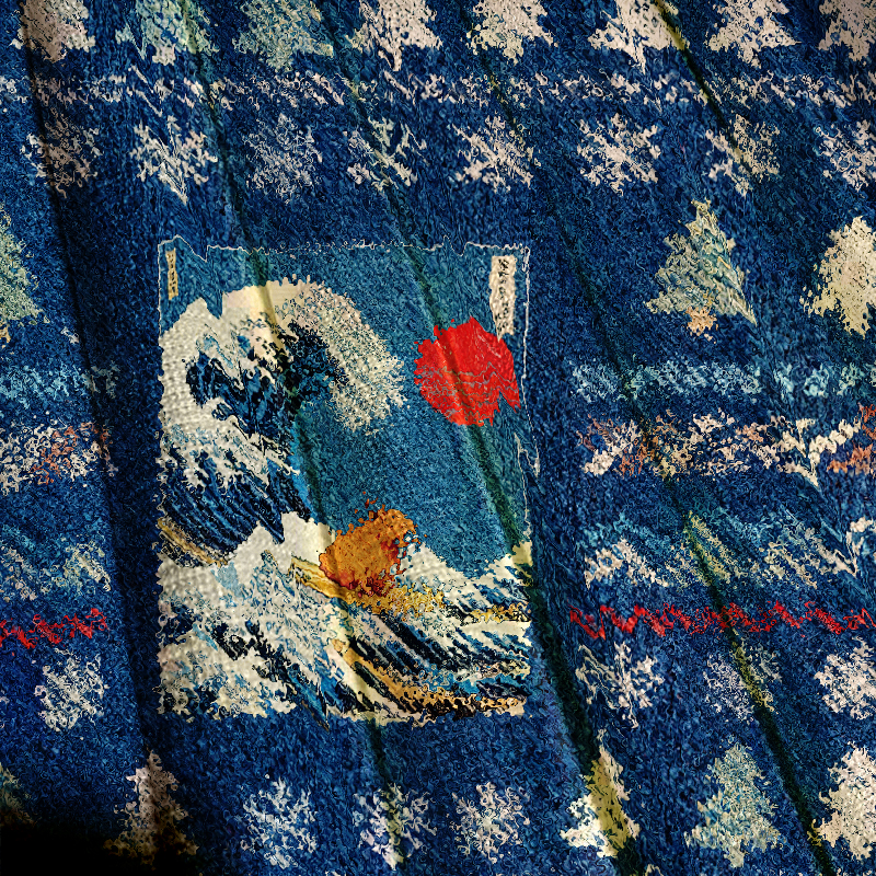 Tokyocanvas Capybara Surfing Christmas Ugly Sweatshirt