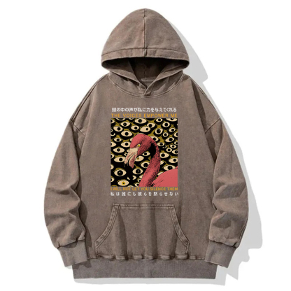 Tokyocanvas The Voices Empower Me Flamingo Washed Hoodie