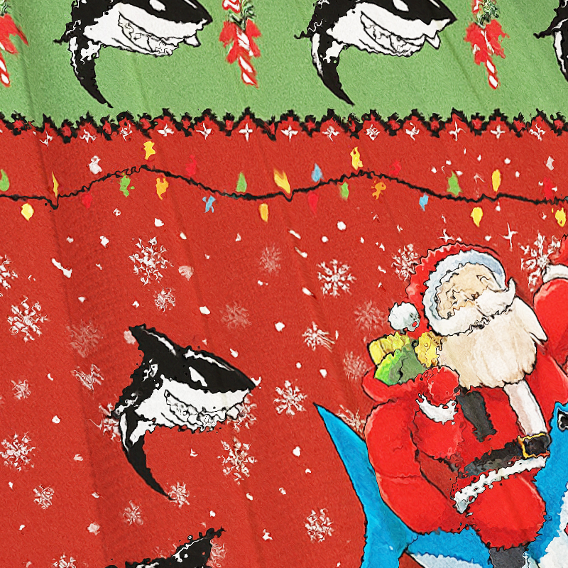 Tokyocanvas Santa Shark Hoo Hoo Hoo Christmas Ugly Sweatshirt