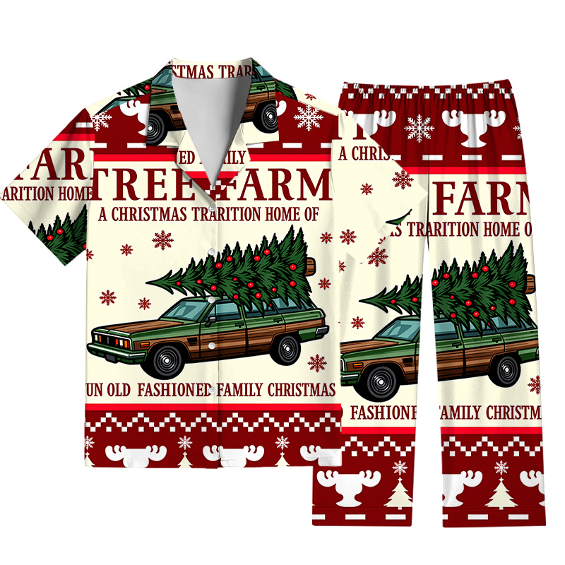 Tokyocanvas Christmas Tree Farm Pajama Set
