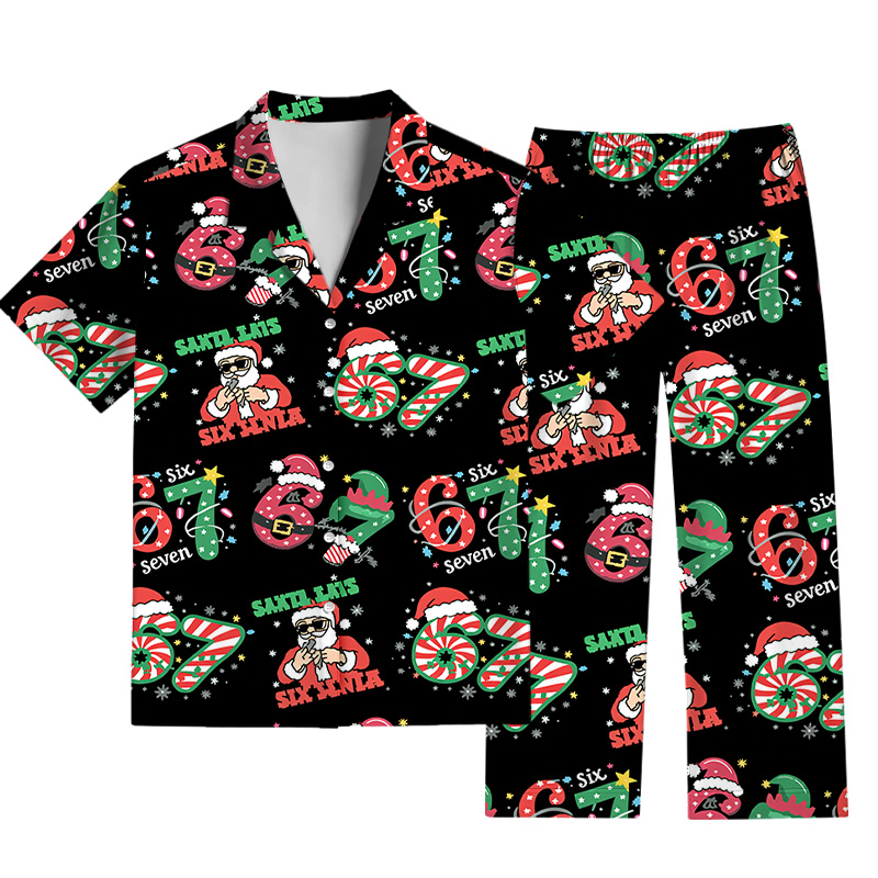 Tokyocanvas Funny 67 Meme Christmas Pajama Set