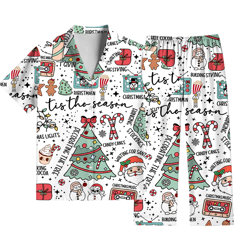 Tokyocanvas Retro Christmas Santa Pajama Set
