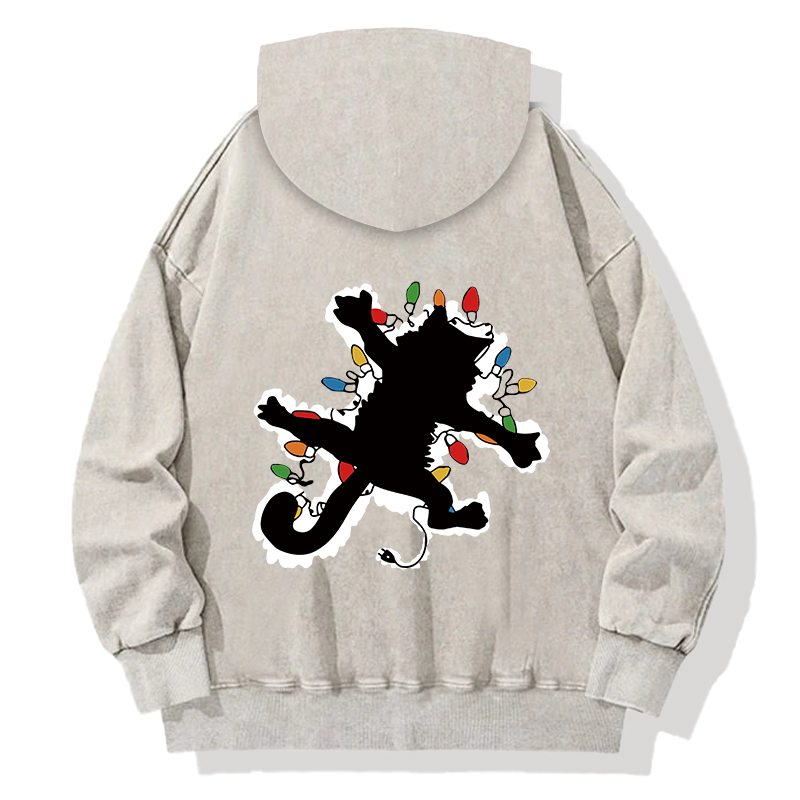 Tokyocanvas Funny Pussy-cat From Christmas Vacation Frieds Lover Back Washed Hoodie