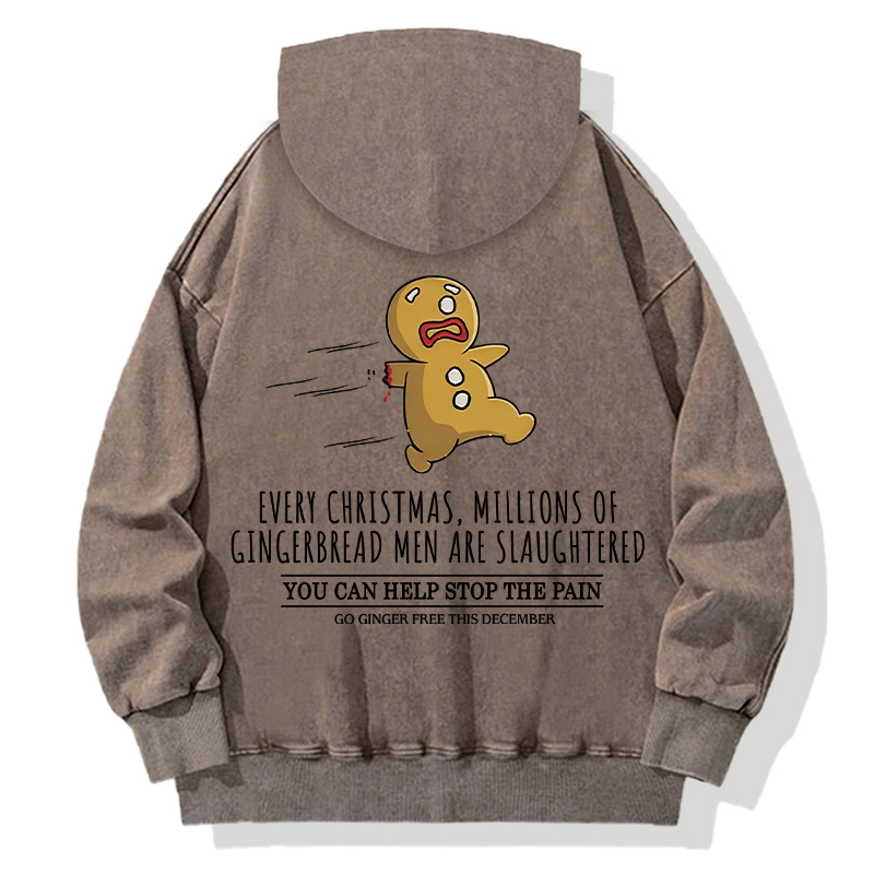 Tokyocanvas Gingerbread Man Disaster Back Washed Hoodie