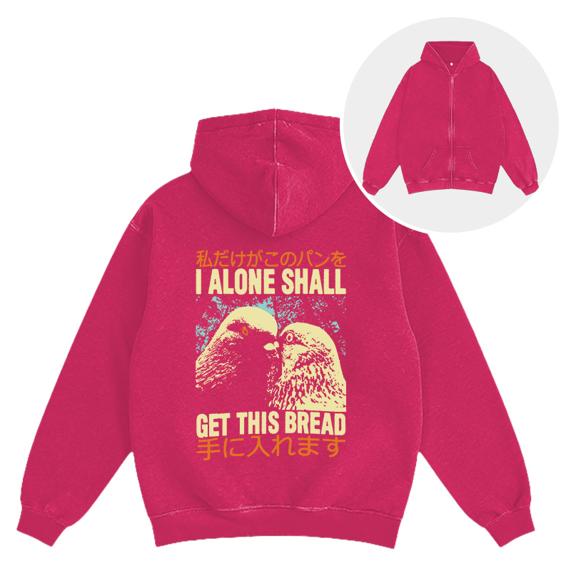 Tokyocanvas I Alone Shall Get This Bread Washed Zip Hoodie