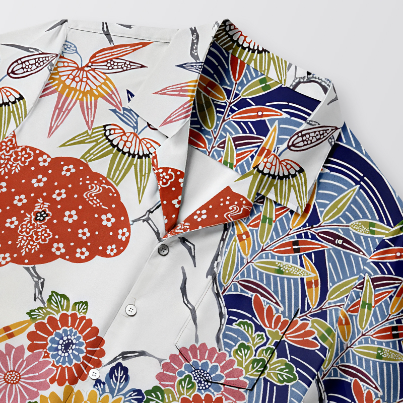 Tokyocanvas Japanese Okinawa Flowers Hawaiian Shirt
