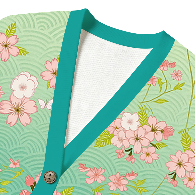 Tokyocanvas Sakura Blossom Ugly Cardigan Sweatshirt