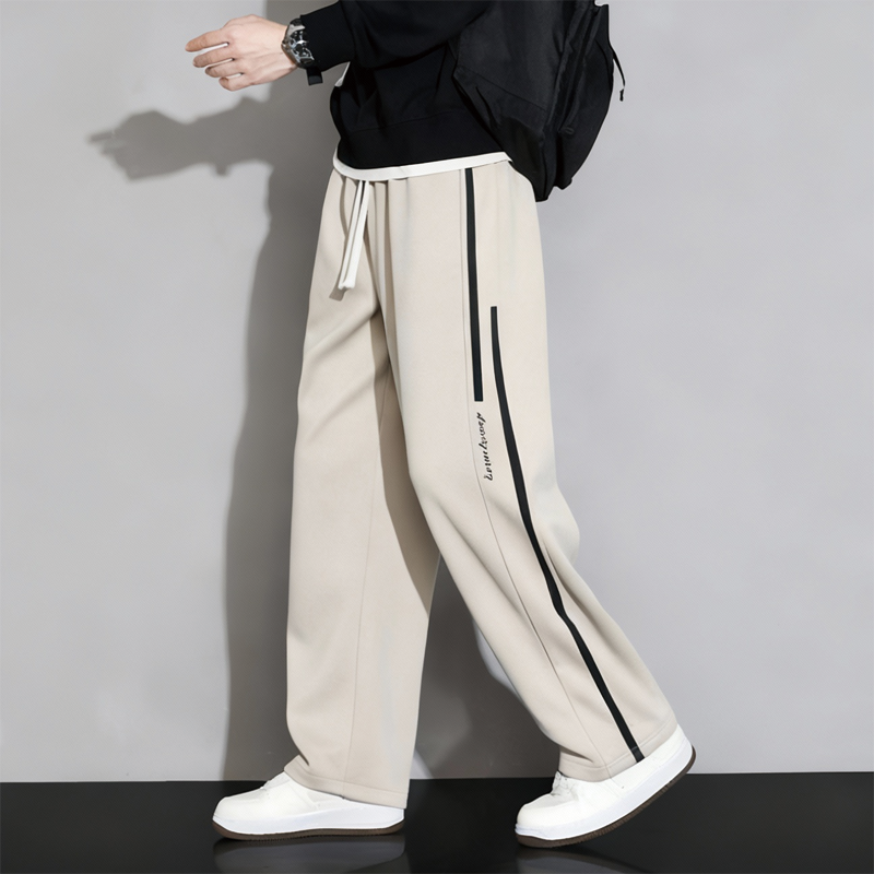 Tokyocanvas Parallel-Stripe Fleece Sweatpants