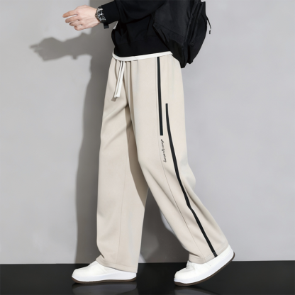 Tokyocanvas Parallel-Stripe Fleece Sweatpants
