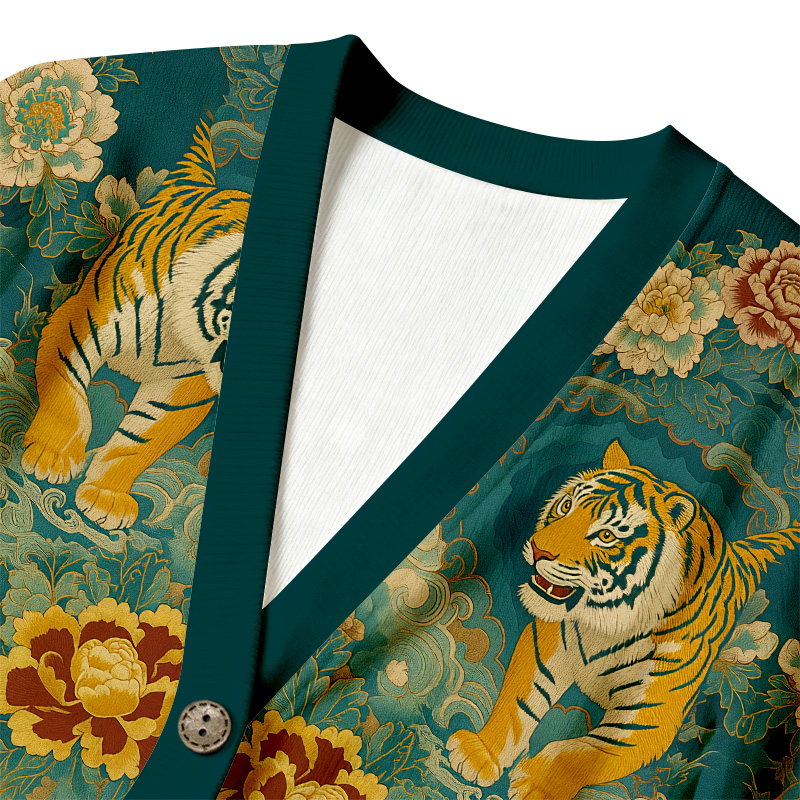 Tokyocanvas Imperial Tiger Ugly Cardigan Sweatshirt