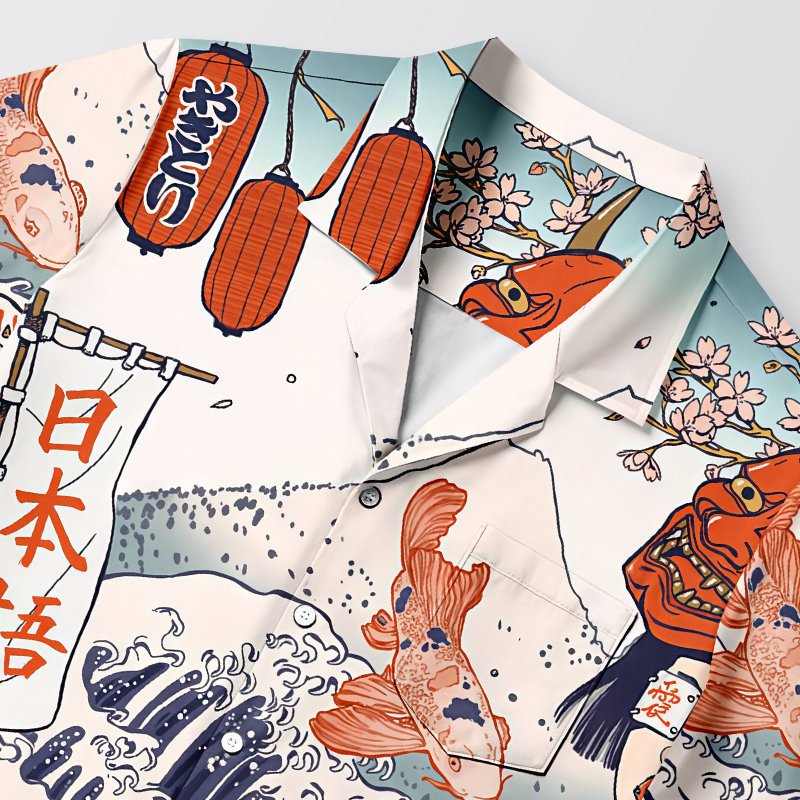 Tokyocanvas Masked Woman And Cat Hawaiian Shirt