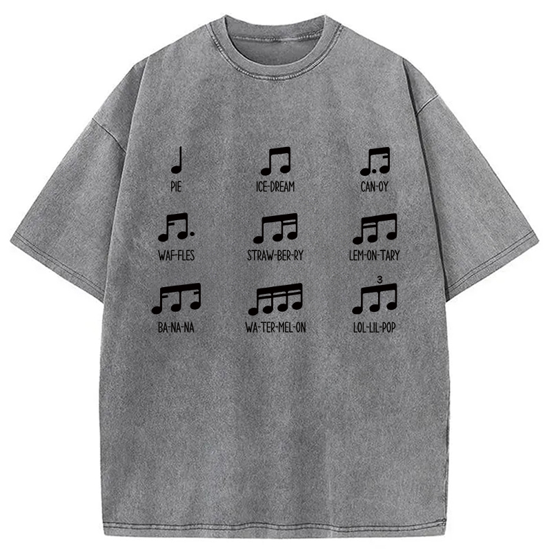 Tokyocanvas Food Word Pronunciation Washed T-Shirt