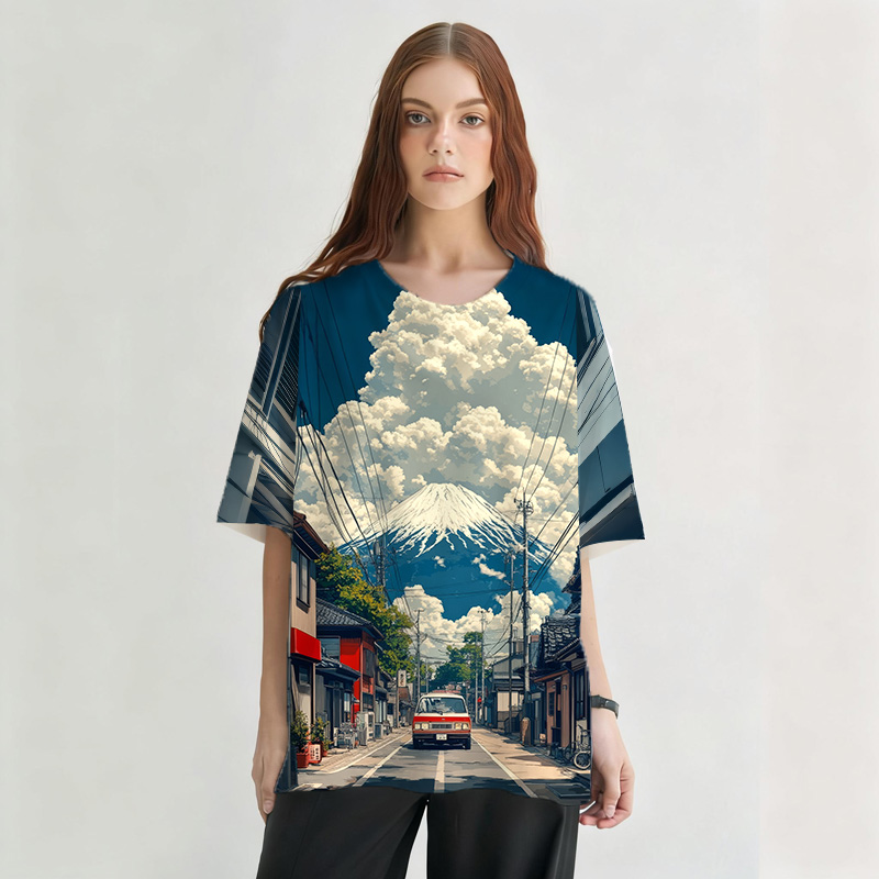 Tokyocanvas Mount Fuji Japan Graphic Print T-shirt