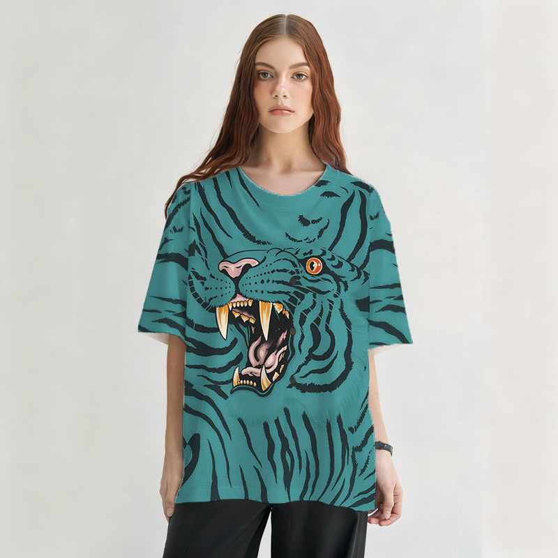 Tokyocanvas Liquid Tiger Graphic Print T-shirt