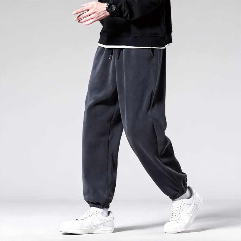 Tokyocanvas Solid-color Tapered Fleece Sweatpants