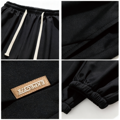 Tokyocanvas Smooth Solid-Color Fleece Sweatpants