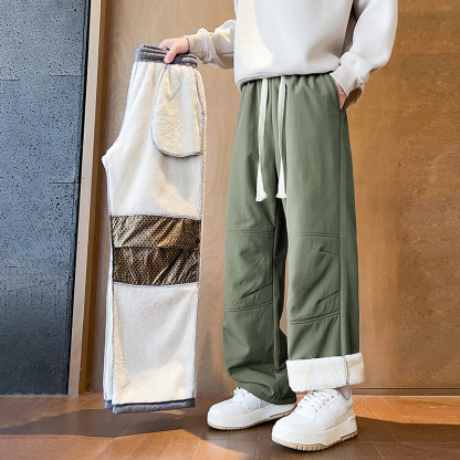 Tokyocanvas Knee-Protecting Linear Fleece Sweatpants