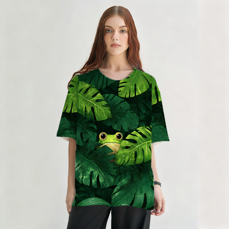 Tokyocanvas Aesthetic Frog Graphic Print T-shirt