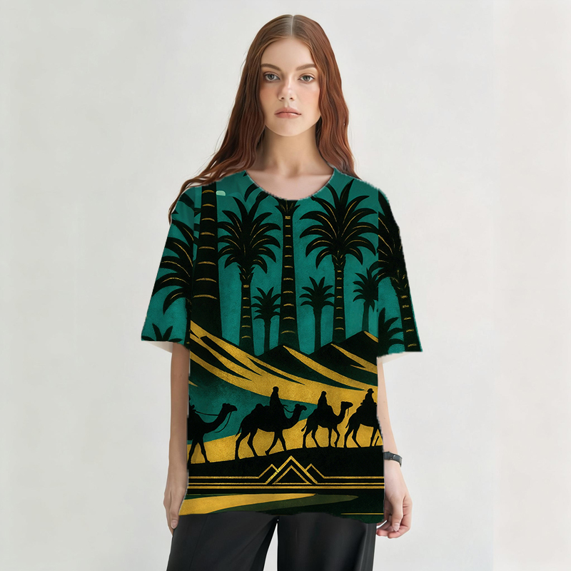 Tokyocanvas Midnight Caravan Graphic Print T-shirt