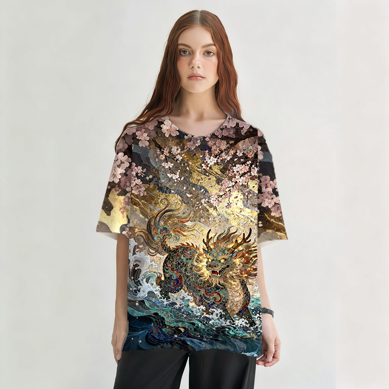Tokyocanvas Auspicious Beast Qilin Graphic Print T-shirt