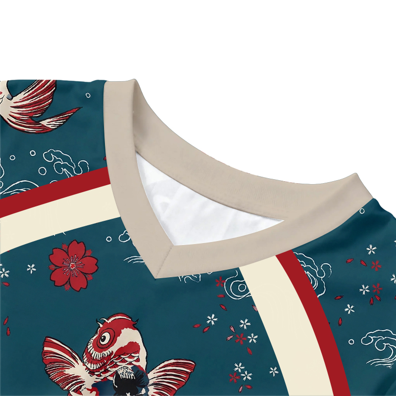 Tokyocanvas Flower and Fish Graphic Long-sleeve T-Shirt