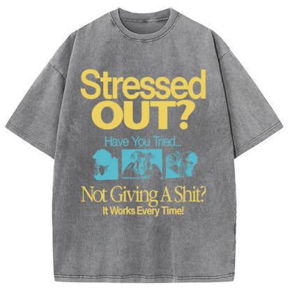 Tokyocanvas Stressed Out? Washed T-Shirt