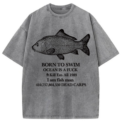 Tokyocanvas Born To Swim Washed T-Shirt