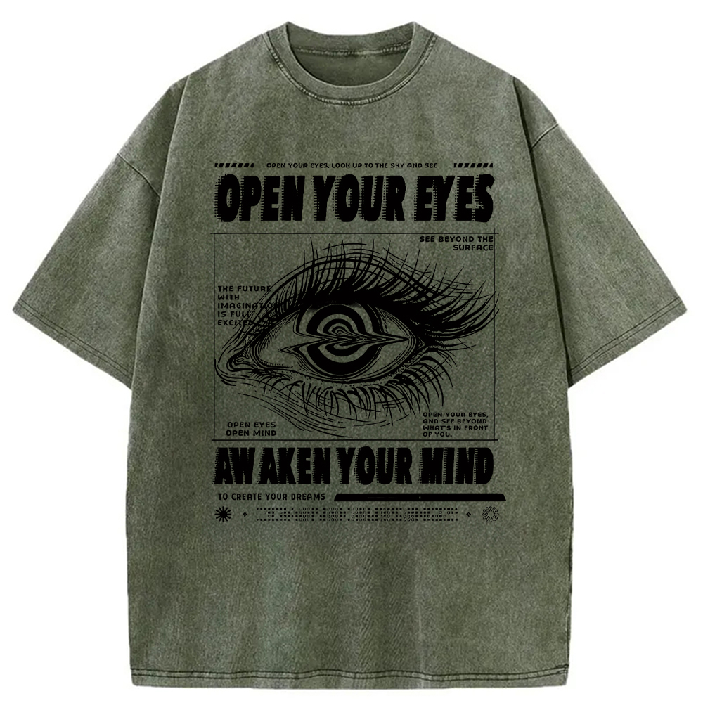 Tokyocanvas Open Eyes Washed T-Shirt